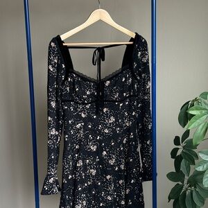 Free People Black and White Bell Sleeve Sundress